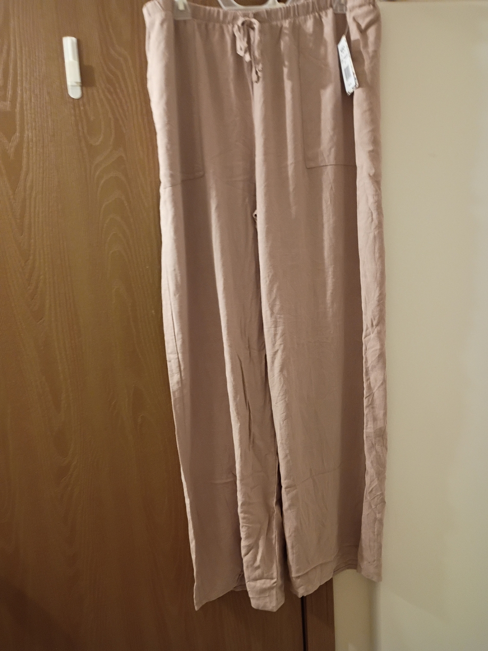 Pink Republic Wide-Leg Drawstring Beach Pants in Dusty Pink